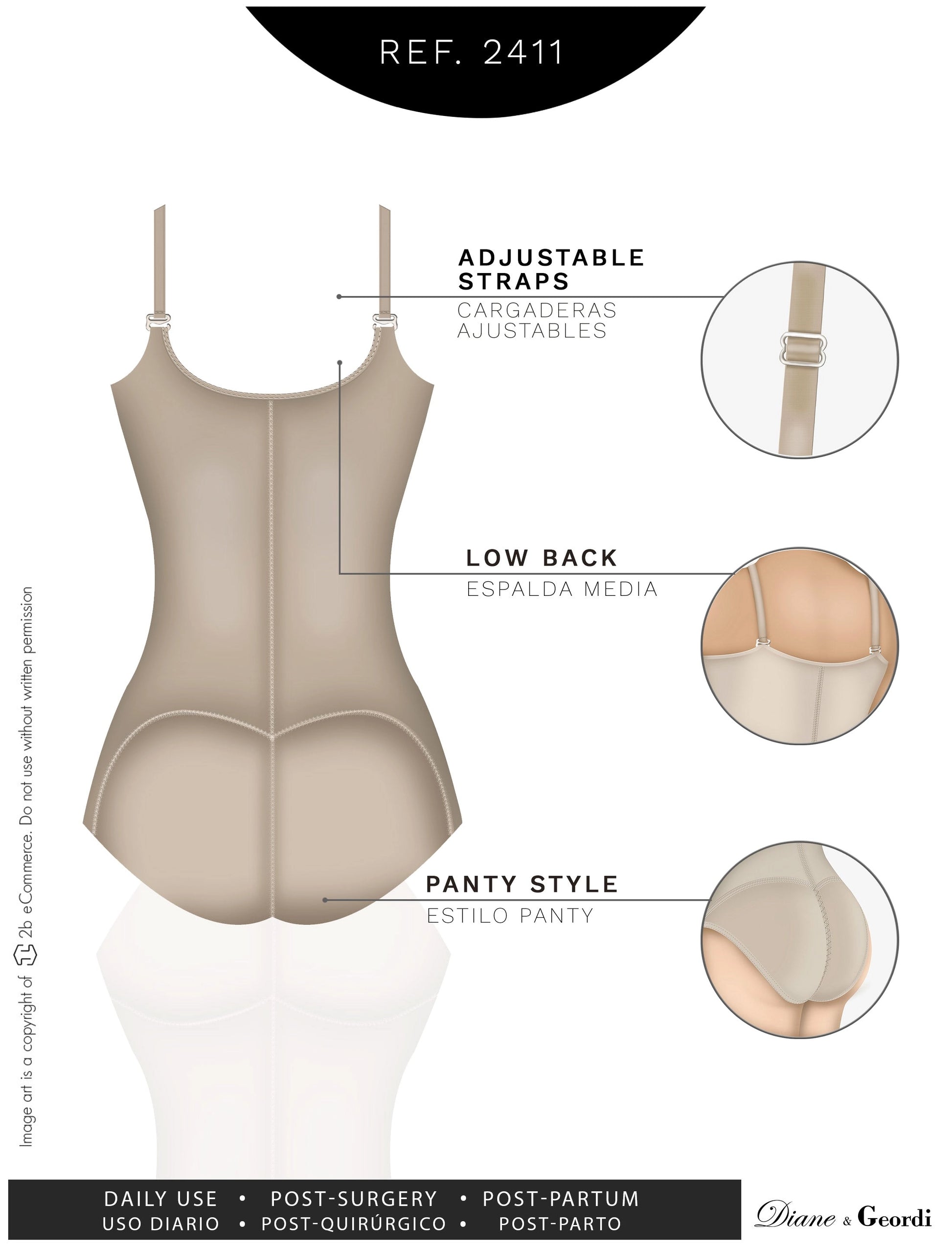 Body Faja Colombiana Diane & Geordi 2411 Powernet Postparto Levanta Glúteos Control Abdominal - fajascolombianas