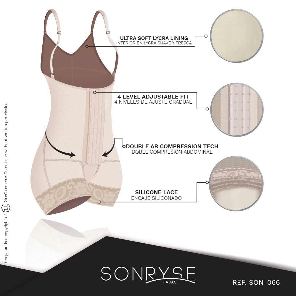 Fajas SONRYSE 066 | Colombian Postpartum Bodysuit Shapewear | Butt Lifting Effect & Tummy Control - Pal Negocio