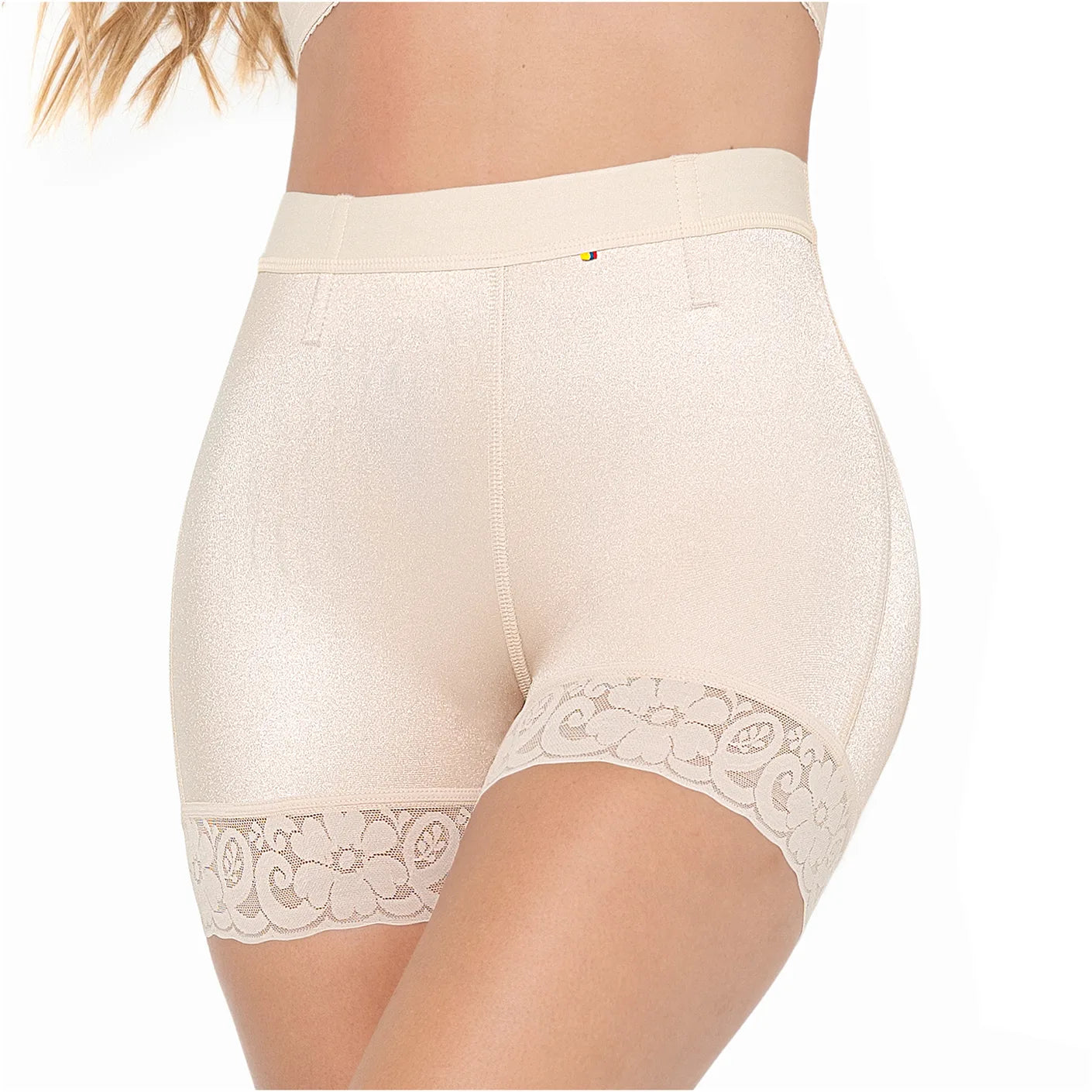 Short Faja Colombiana MariaE SBN0130 Cintura Alta Levanta Glúteos Triconet - fajascolombianas