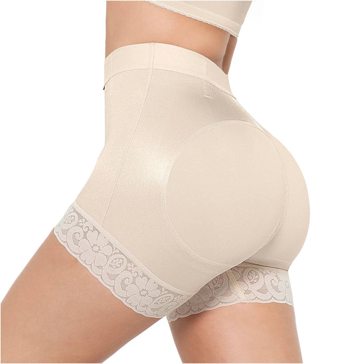 Short Faja Colombiana MariaE SBN0130 Cintura Alta Levanta Glúteos Triconet - fajascolombianas