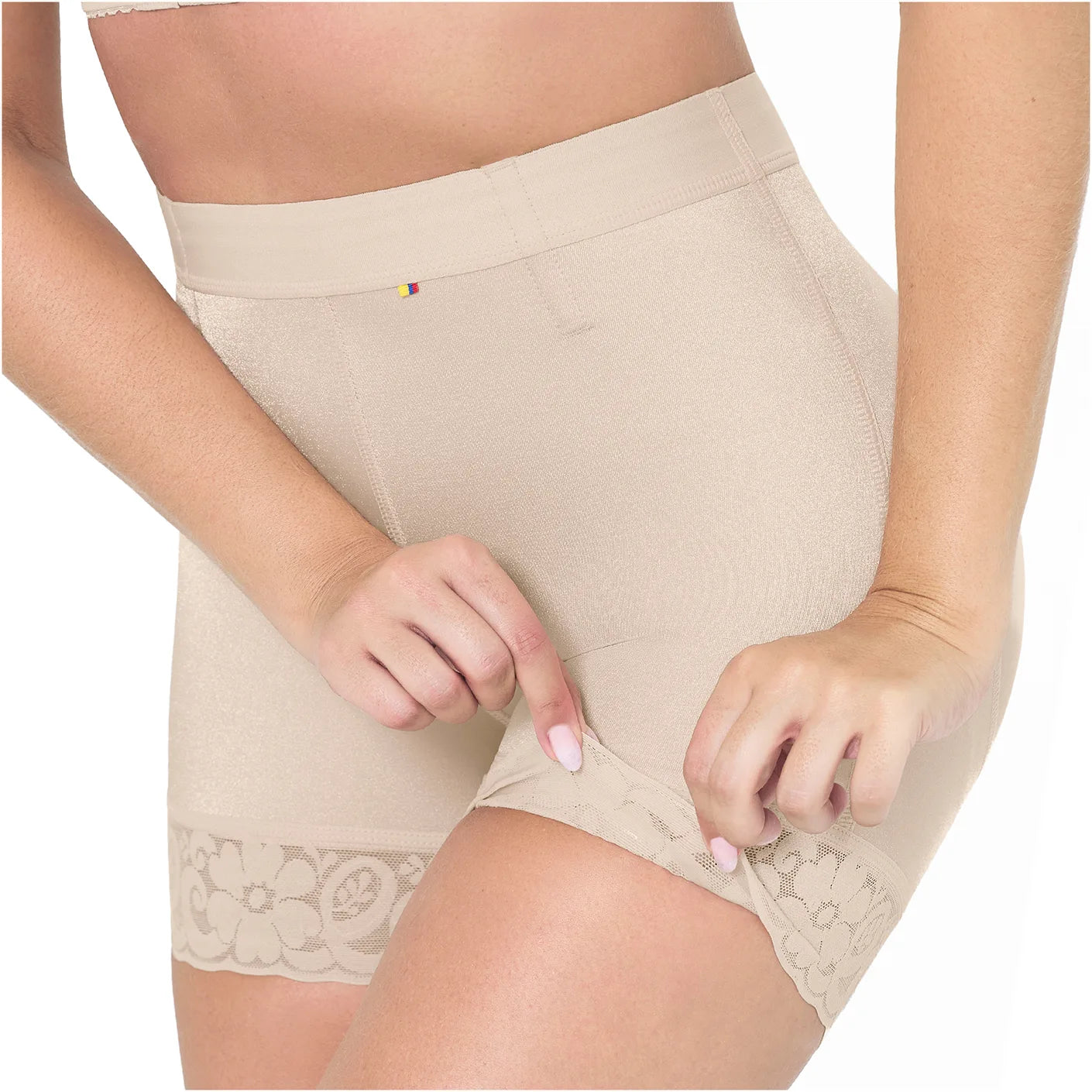 Short Faja Colombiana MariaE SBN0130 Cintura Alta Levanta Glúteos Triconet - fajascolombianas