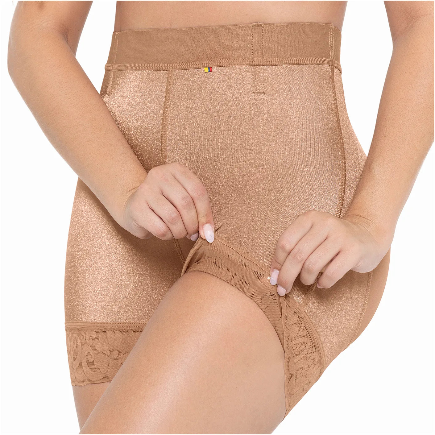 Short Faja Colombiana MariaE SBN0130 Cintura Alta Levanta Glúteos Triconet - fajascolombianas