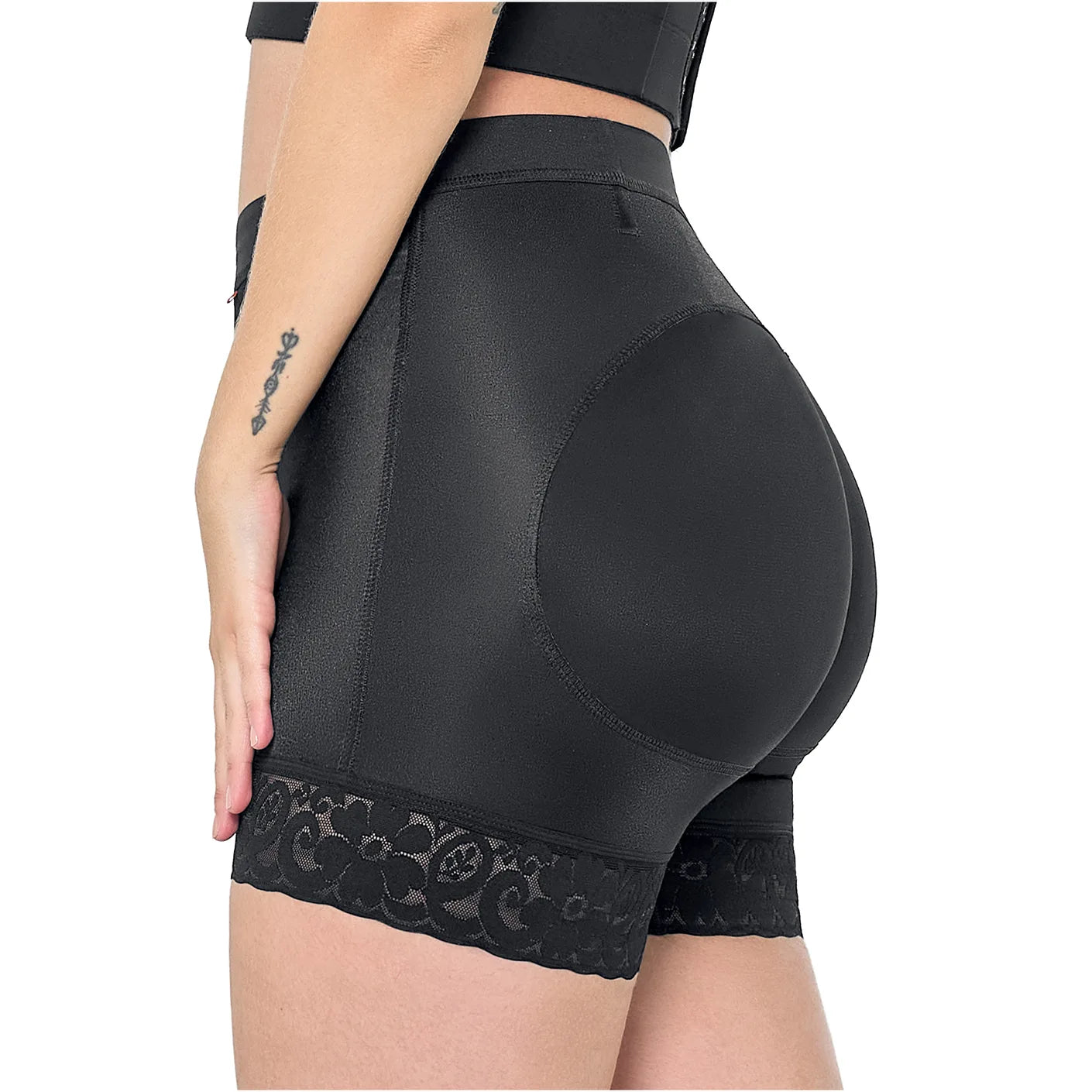 Short Faja Colombiana MariaE SBN0130 Cintura Alta Levanta Glúteos Triconet - fajascolombianas