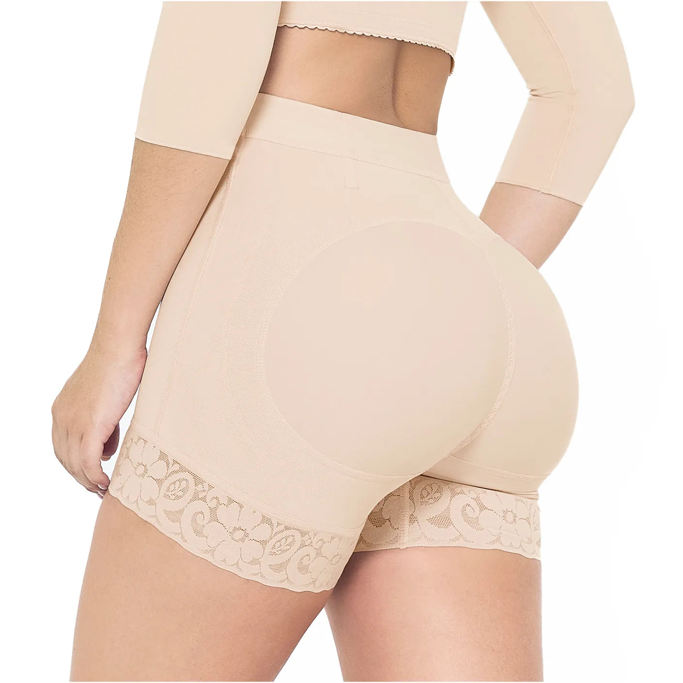 Short Faja Colombiana MariaE SPN0130 Cintura Alta Levanta Glúteos Compresión Alta - fajascolombianas