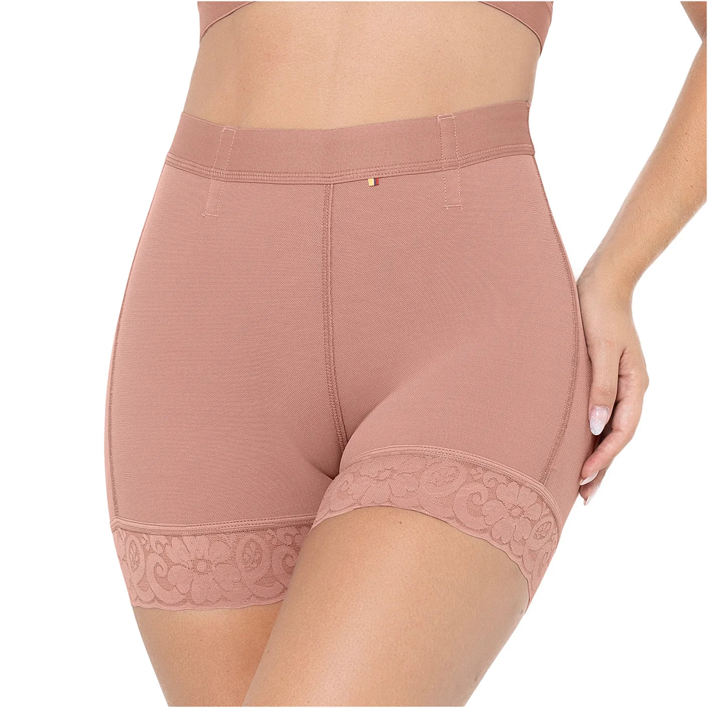 Short Faja Colombiana MariaE SPN0130 Cintura Alta Levanta Glúteos Compresión Alta - fajascolombianas