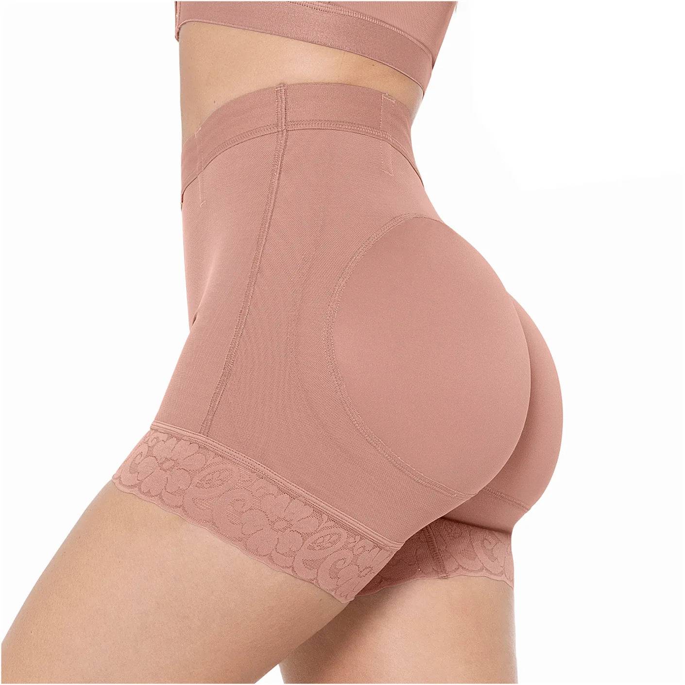 Short Faja Colombiana MariaE SPN0130 Cintura Alta Levanta Glúteos Compresión Alta - fajascolombianas