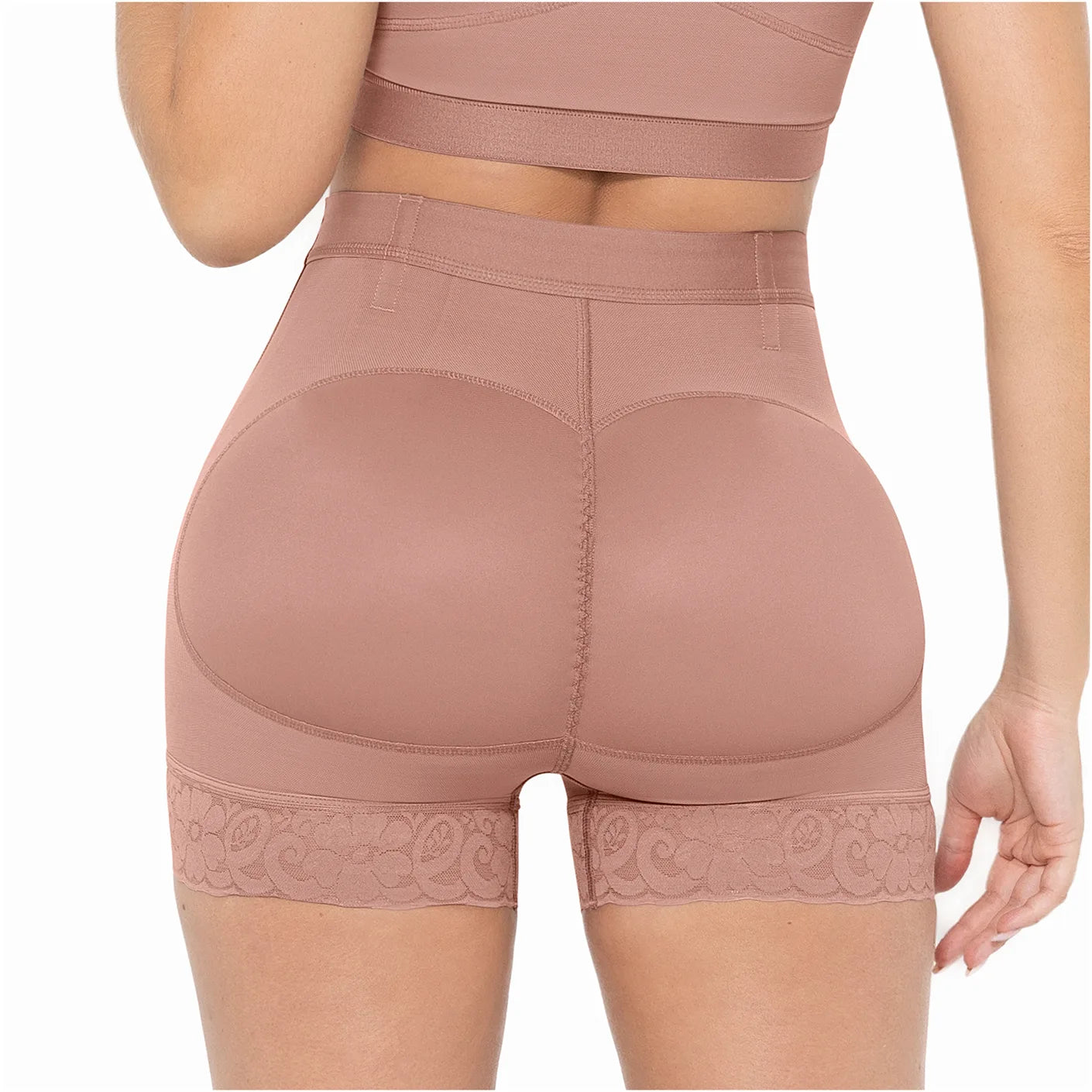 Short Faja Colombiana MariaE SPN0130 Cintura Alta Levanta Glúteos Compresión Alta - fajascolombianas