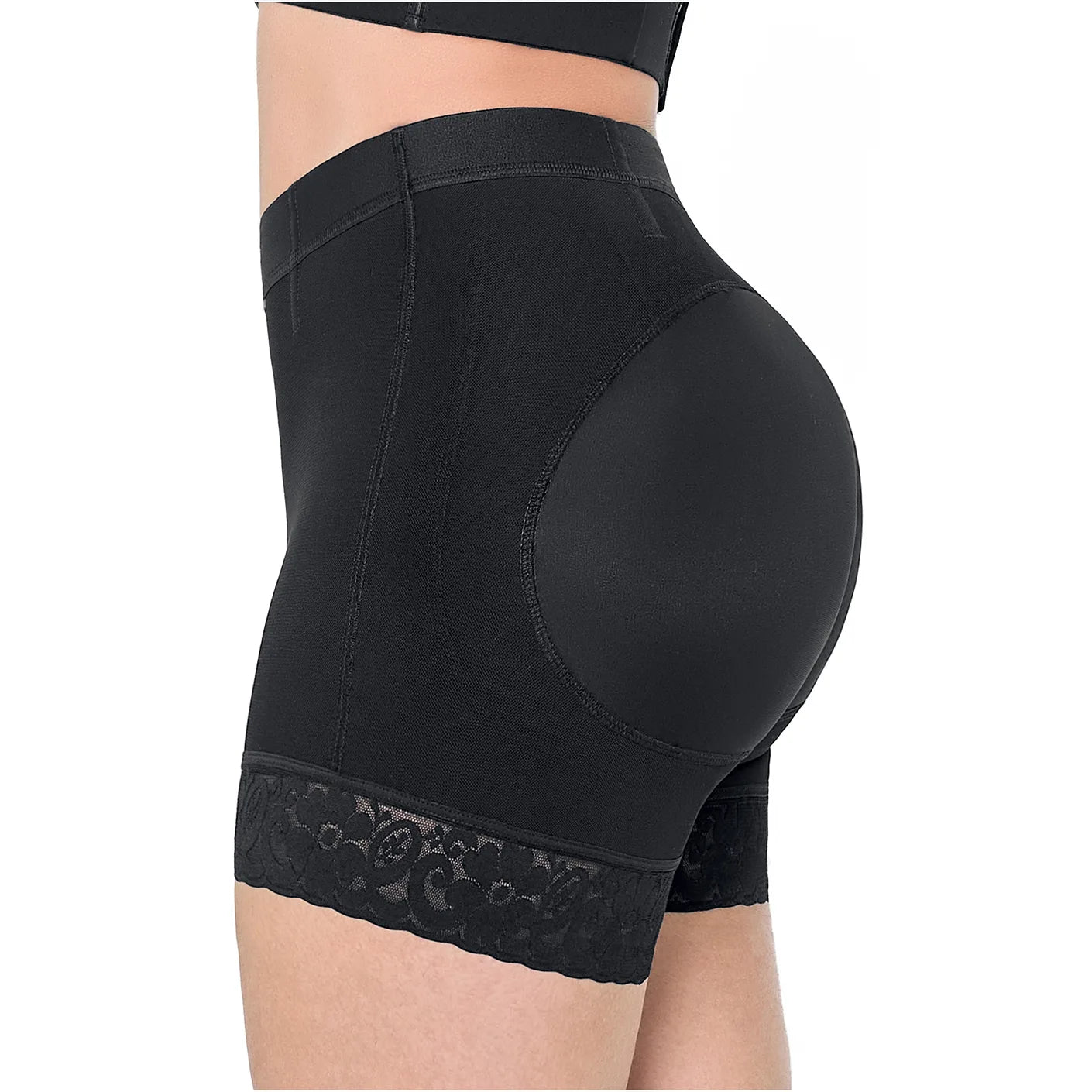 Short Faja Colombiana MariaE SPN0130 Cintura Alta Levanta Glúteos Compresión Alta - fajascolombianas