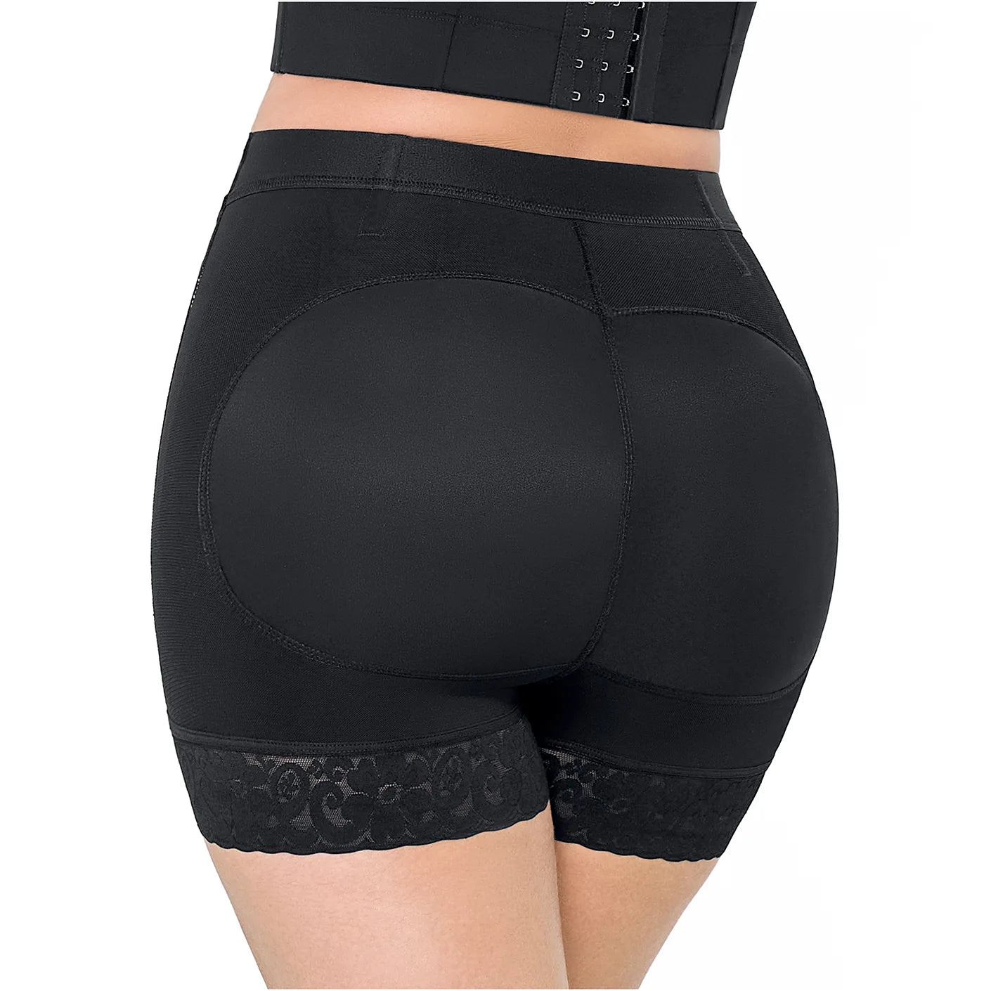 Short Faja Colombiana MariaE SPN0130 Cintura Alta Levanta Glúteos Compresión Alta - fajascolombianas