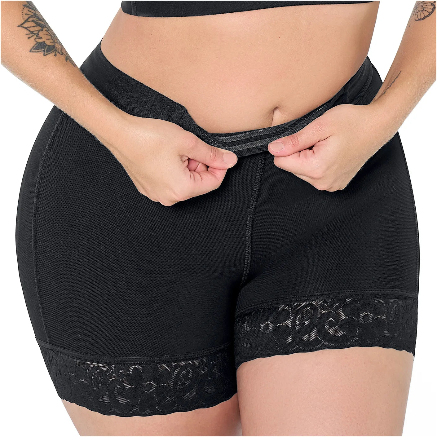 Short Faja Colombiana MariaE SPN0130 Cintura Alta Levanta Glúteos Compresión Alta - fajascolombianas