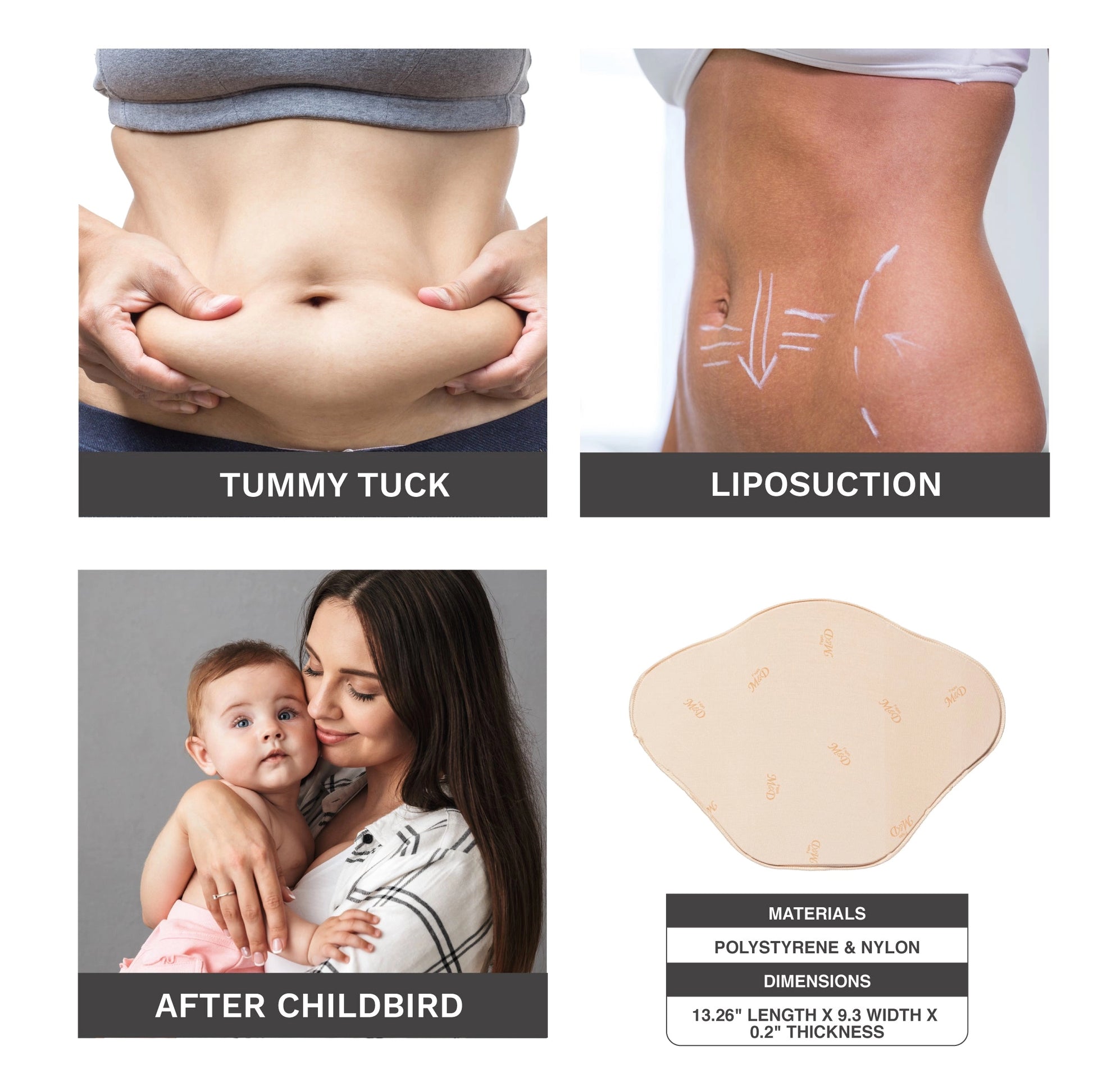 Tabla Abdominal Postoperatoria de Compresión 360 para Liposucción y Abdominoplastia M&D MYD9104 - fajascolombianas