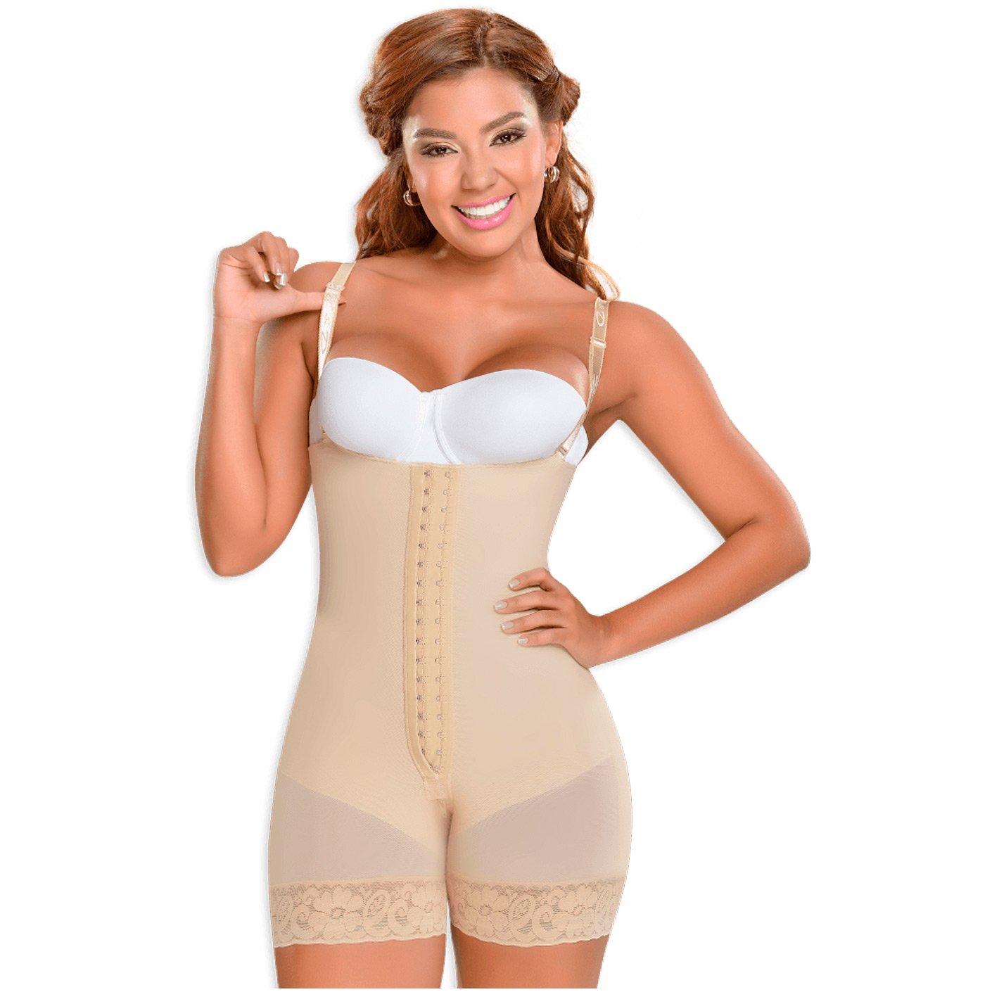 Faja Estilo Strapless hasta Medio Muslo con Alta Compresión | Moldeo Diario Faja Colombiana | MYD 0066 - fajascolombianas