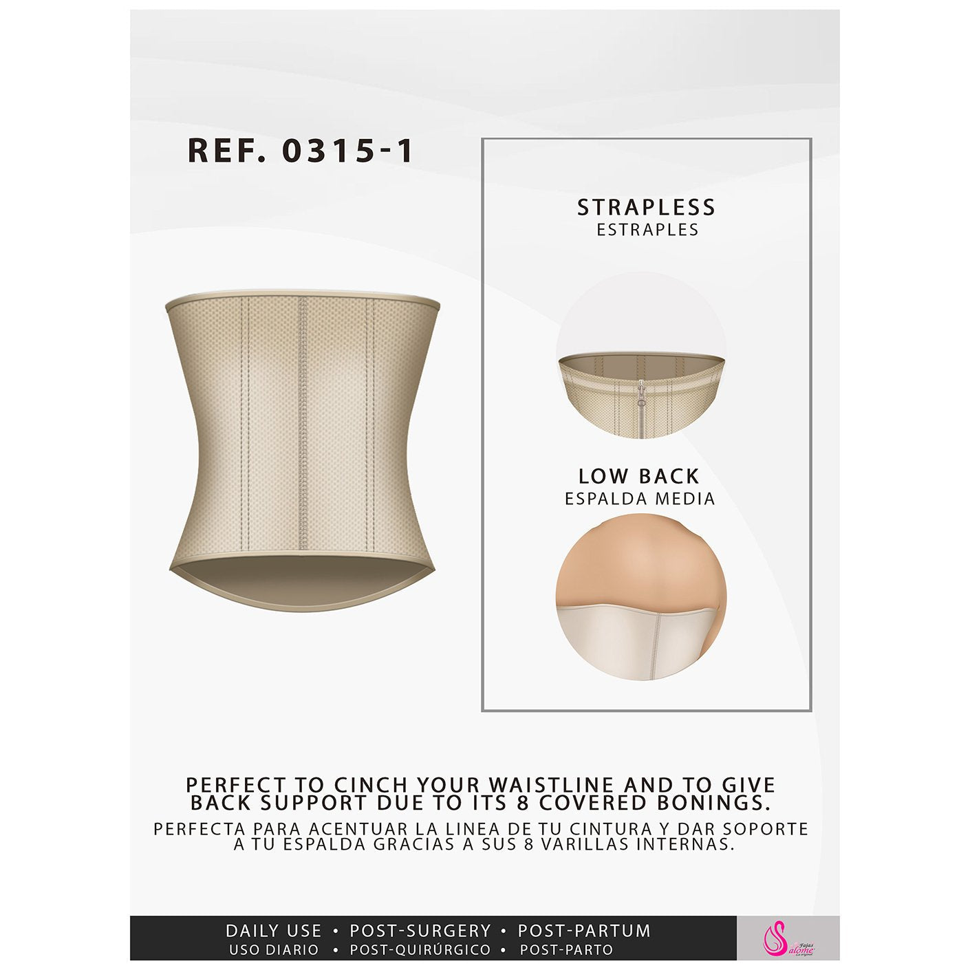 Fajas Salome 315-1 | Tummy Control Shapewear for Women Everyday Use Colombian Fajas for Dresses-9-Shapes Secrets Fajas