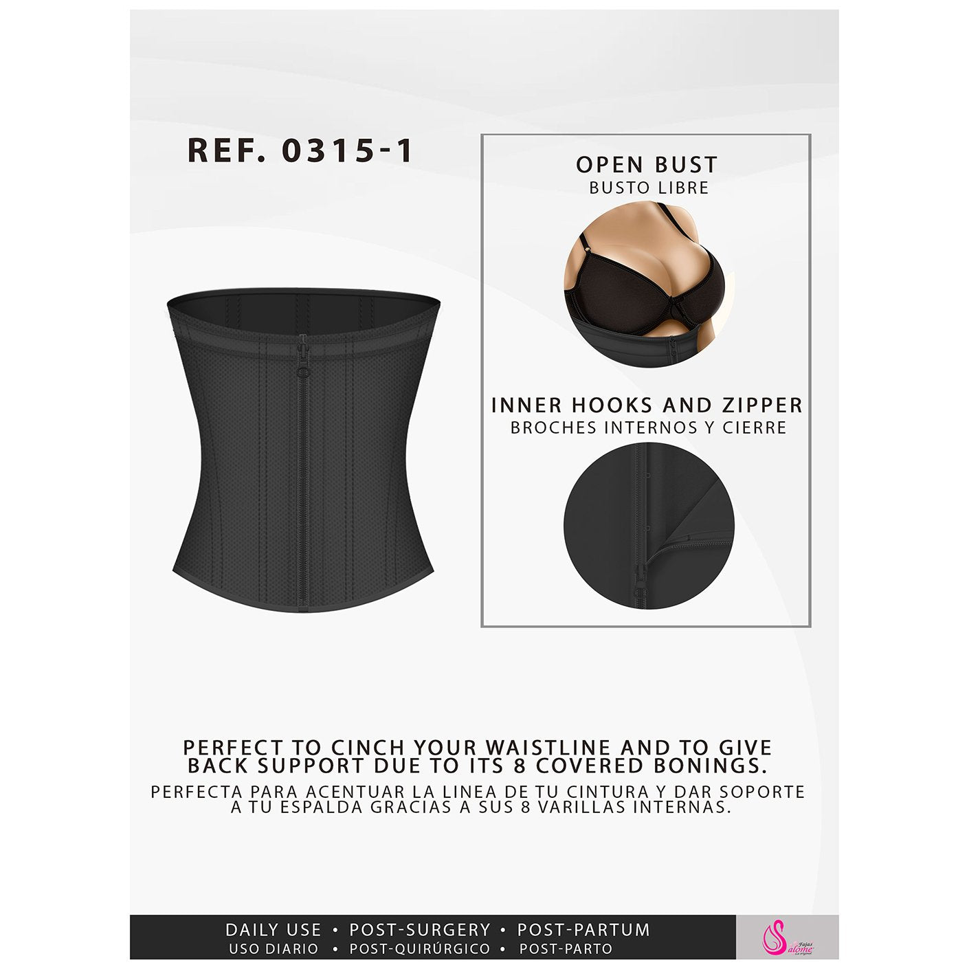 Fajas Salome 315-1 | Tummy Control Shapewear for Women Everyday Use Colombian Fajas for Dresses-10-Shapes Secrets Fajas