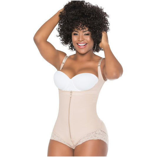 Faja Salome 0413 Powernet Levanta Glúteos Control Abdominal Tipo Hiphugger Busto Libre - fajascolombianas