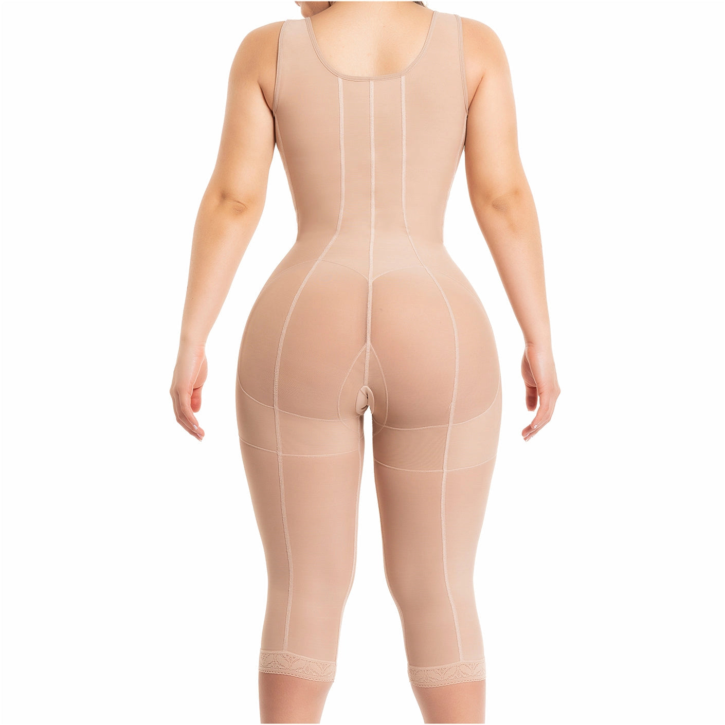 Body Faja Salome 0520 Powernet Postoperatoria Busto abierto Levanta Glúteos - fajascolombianas