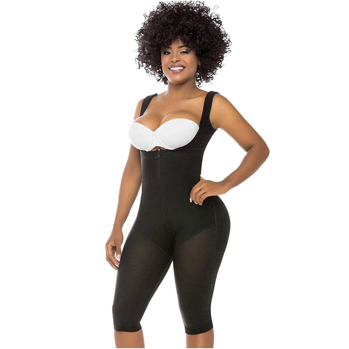 Body Faja Salome 0520 Powernet Postoperatoria Busto abierto Levanta Glúteos - fajascolombianas
