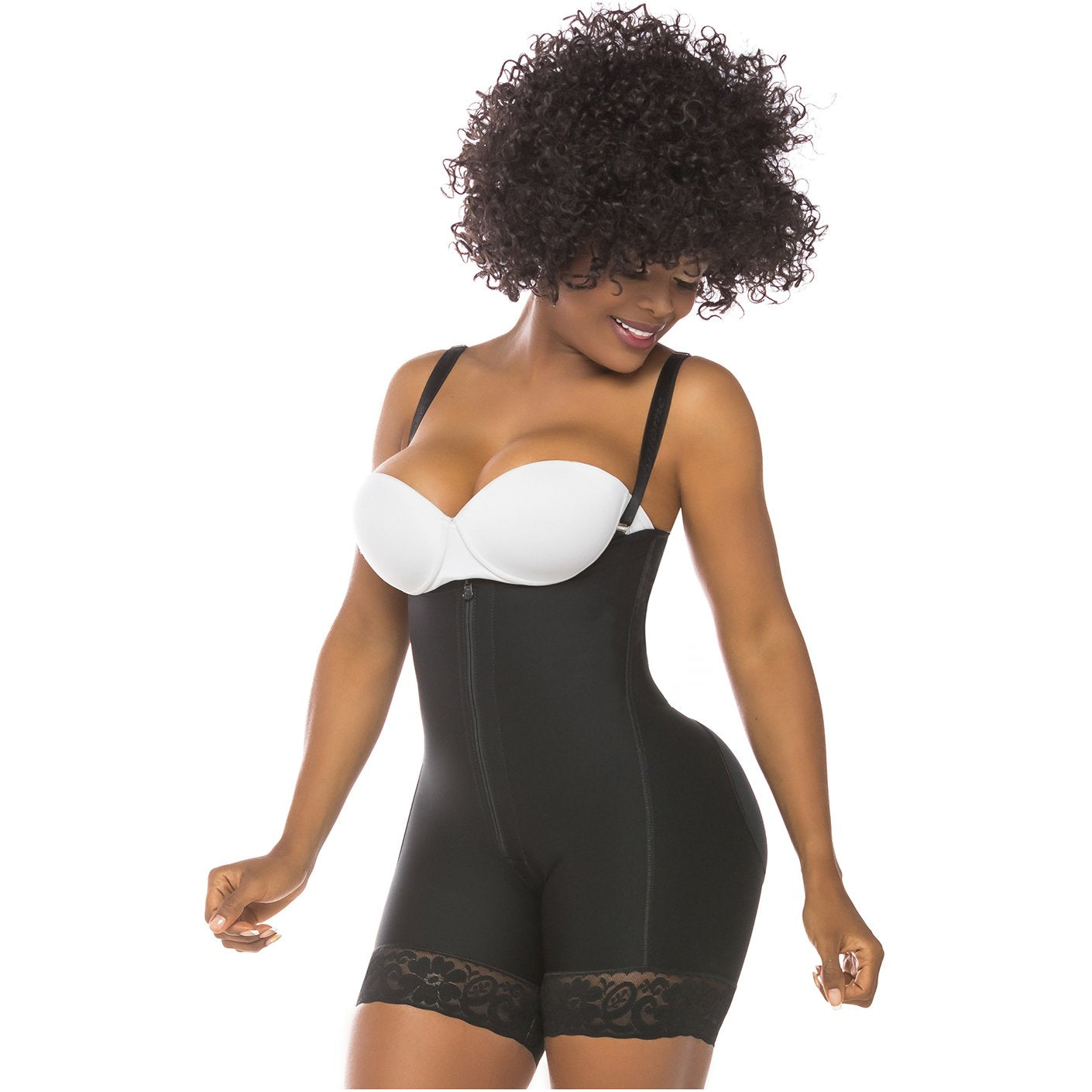 Fajas Salome 0215 | Faja moldeadora postparto | Faja moldeadora de glúteos sin tirantes de uso diario para vestidos - fajascolombianas