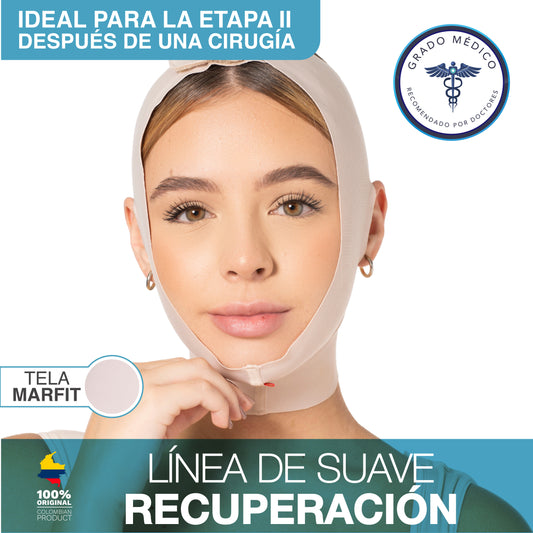 Mentonera Facial Postoperatoria para Papada, Liposucción y Bichectomía Sonryre MAC32VE - fajascolombianas