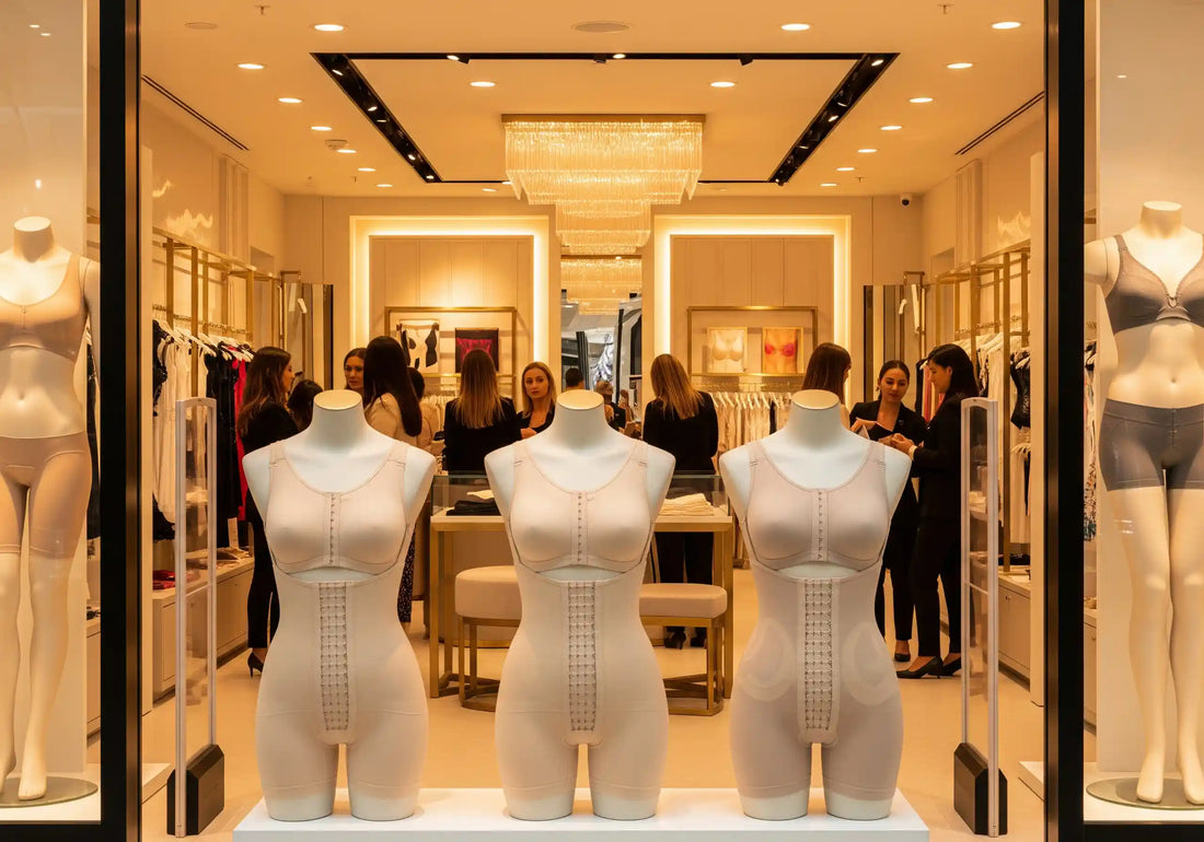 Mujer usando faja postoperatoria para BBL mostrando compresión adecuada y preservación de curvas después de cirugía