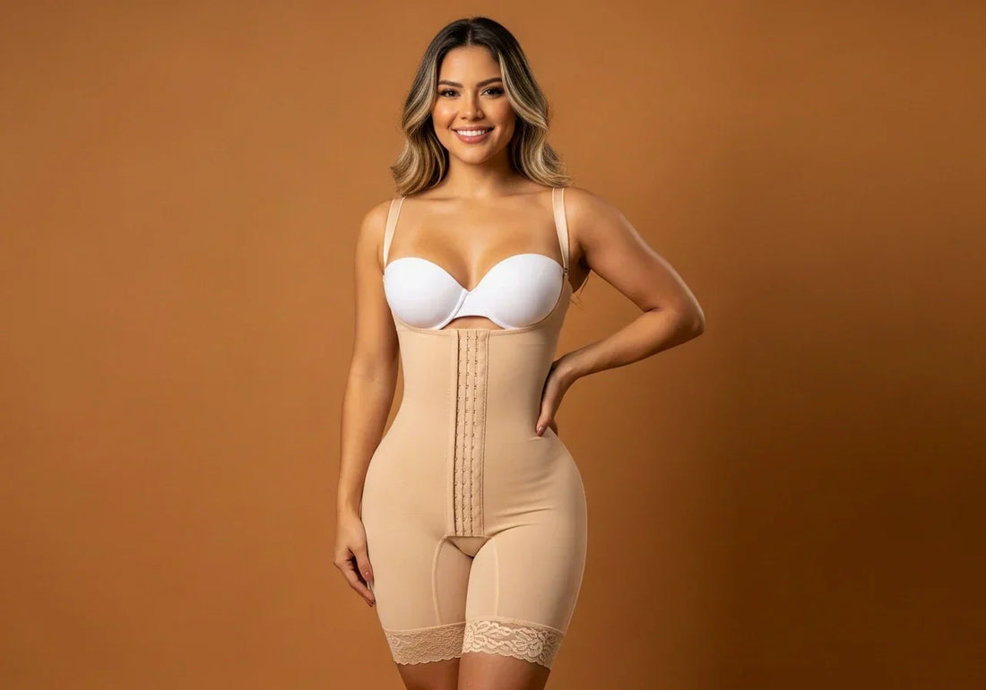  Ilustración conceptual de una faja colombiana original, destacando su calidad y moldeo, con elementos de diseño colombiano