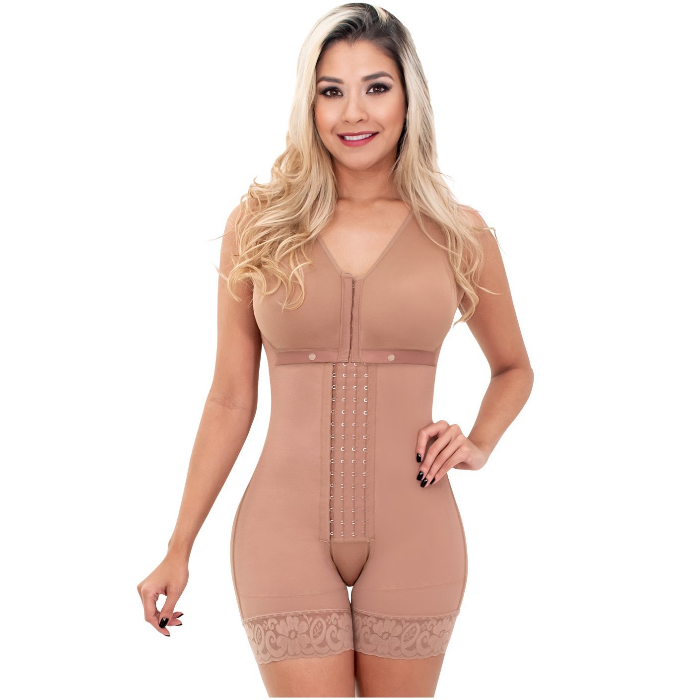 Faja colombiana de uso diario con compresión media y espalda alta | Mejor faja moldeadora para todos los días | Modelo Sonryse086BF-1 de Shapes Secrets