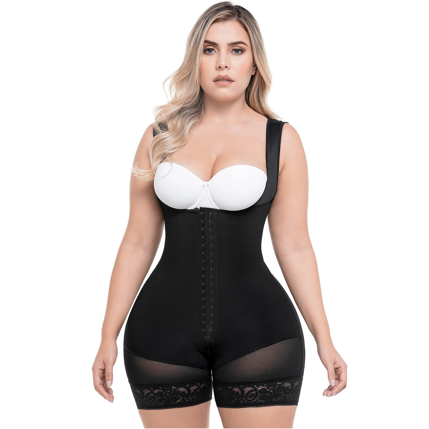 Liposuction Post-Surgery Faja with Zippered crotch, Open bust, Medium compression Sonryse 211BF-8-Shapes Secrets Fajas
