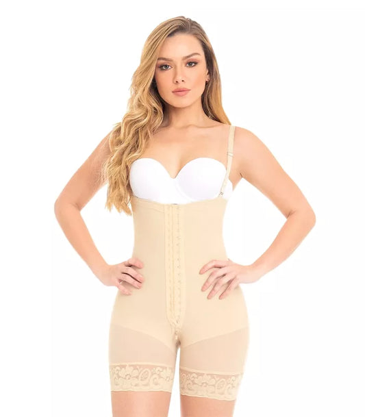 Faja Estilo Strapless hasta Medio Muslo con Alta Compresión | Moldeo Diario Faja Colombiana | MYD 0066